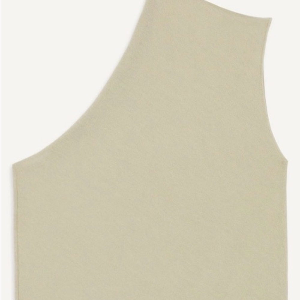 Guest in Residence Cashmere Women’s Asymmetric One-Shoulder Tank Top in Beige